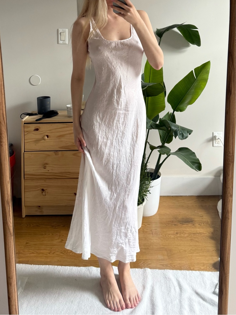 Victoria's Secret Silk Pale Pink Slip Maxi Dress